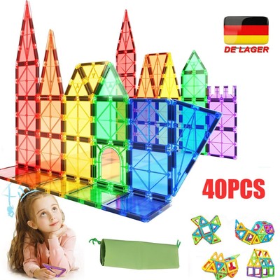 40Stk Blocks Magnetic Building Magnetische Bausteine Blöcke Kinder Spielzeug DHL