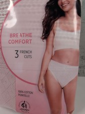 Jockey 3-Pack Breathe Comfort French Cut Panty Underwear Size 7 NEW