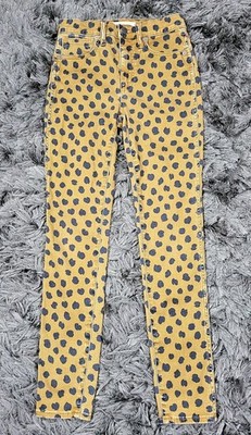 Madewell Jeans Womens 24 Brown Cheetah Leopard High Rise Skinny Animal Denim