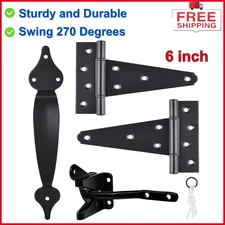 Shed Door Hardware Kit : 6" Hinges T Strap Handle Gate Hardware Gate Hinges Farm