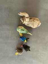 5 Steiff Tiere, Hase, Fische, Rabe, Igel, sehr gut erhalten 