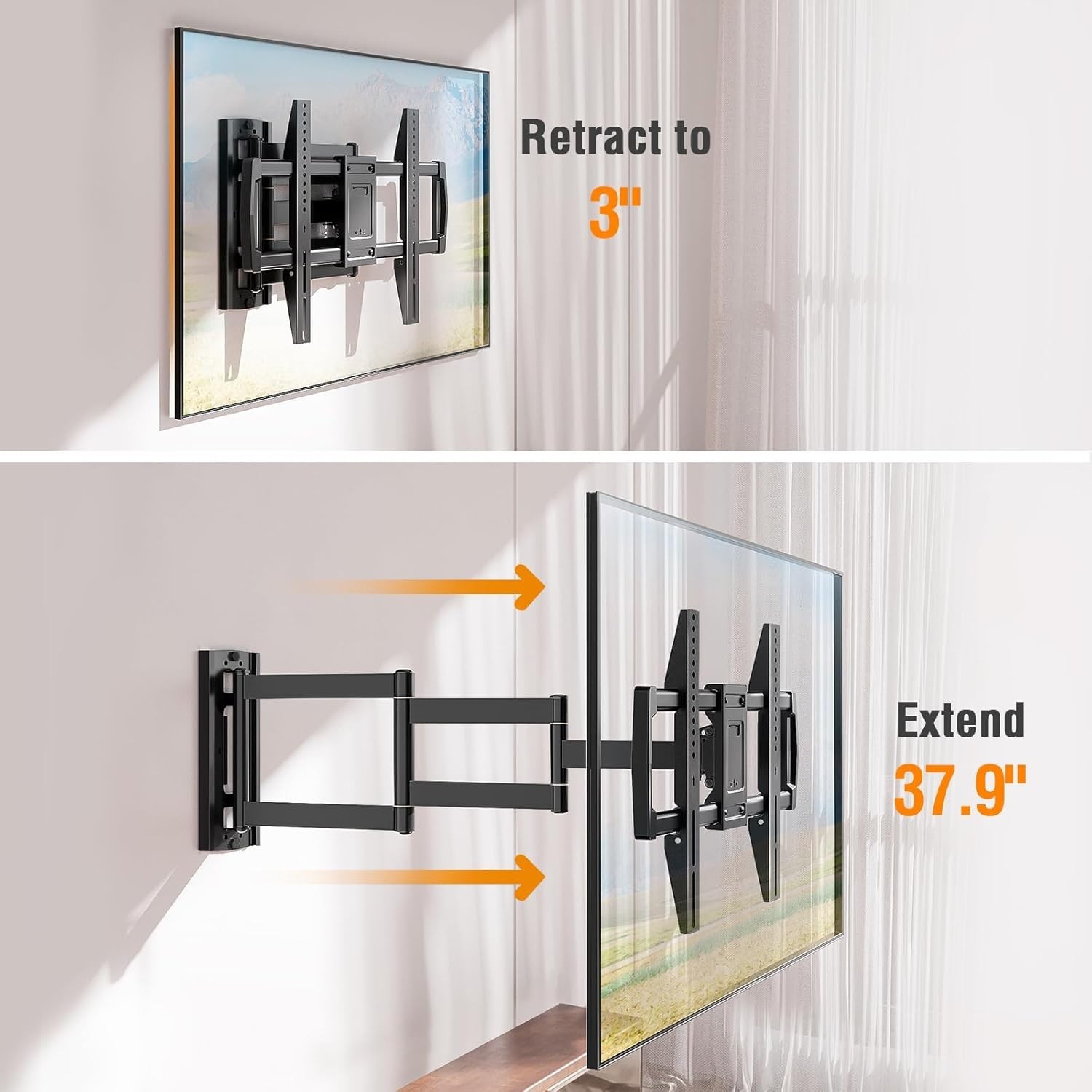ELIVED Long Arm TV Wall Mount for Most 42-75 Inch TVs Holds up to 99 lbs. YD3038