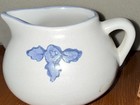 Pffaltzgraff White Blue Floral Ceramic Creamer Glossy Handle Round 3 in Height — photo 3