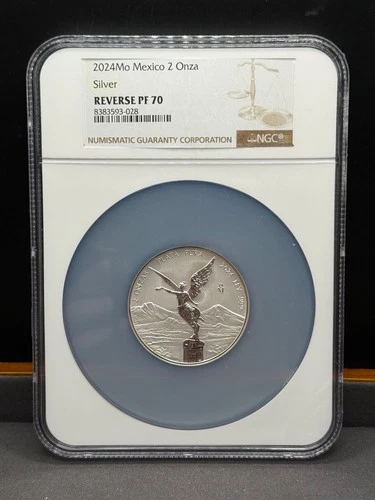 2024 MEXICO LIBERTAD 2 ONZA SILVER REVERSE PROOF NGC PF70 TOP POP COIN