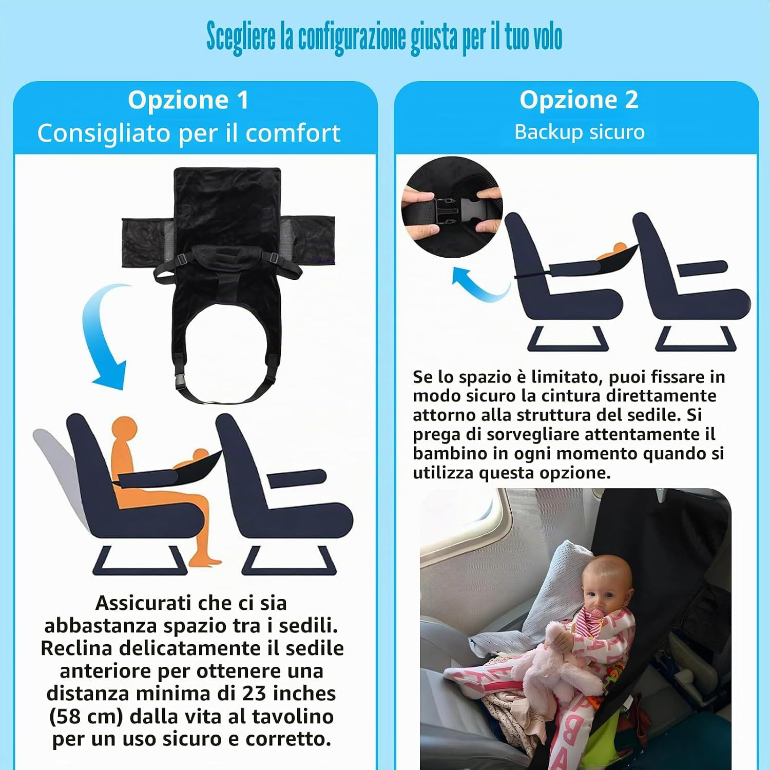 Lettino Viaggio Bambini per Aereo | Culla Da Viaggio Neonato Portatile Con Poggi foto 2