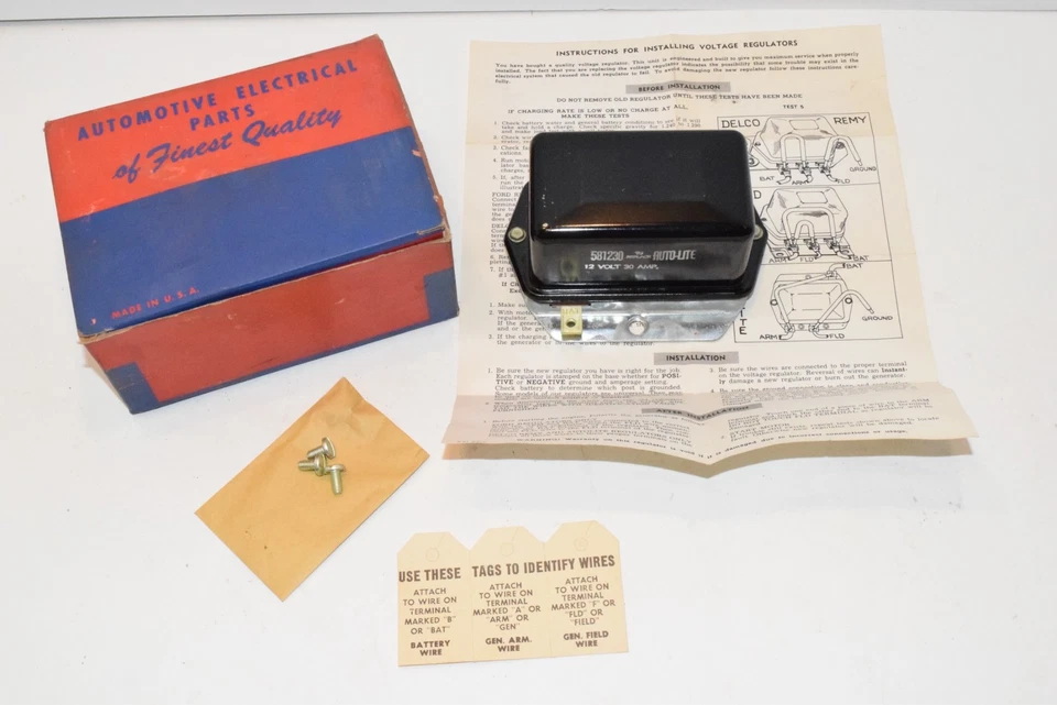 Nuevo de Lote Antiguo Regulador de Voltaje 581230 1956-1960 Chrysler Dodge Plymouth Willys C108 Foto 2 de 4