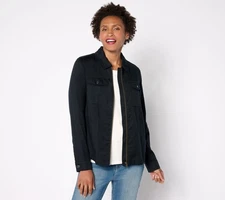 LOGO by Lori Goldstein Women's Jacket Sz M Zip Front Long Sleeve Black A658956