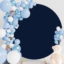 6.6FT Round Backdrop Cover Navy Blue Spandex for Wedding Birthday Party Decor
