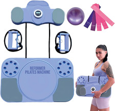 Pilates Board Reformer Set Foldable Home Workout w/ Bands Ball Timer