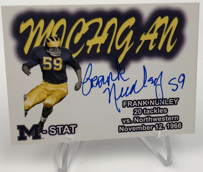 TK Legacy FRANK NUNLEY AUTO Card  M-STAT  RARE/100 signed MICHIGAN WOLVERINES