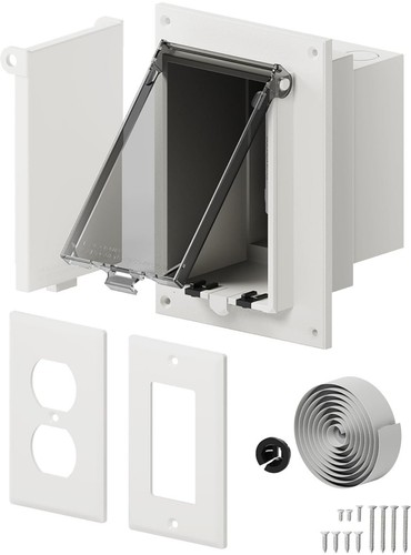 Recessed Outlet Box, DBVS1C-1 Low Profile Exterior Electrical Outlet Box for ...
