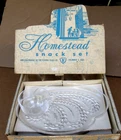 Federal Glass Hospitality Snack Set 4 Plates/4 Cups Homestead Wheat Pattern