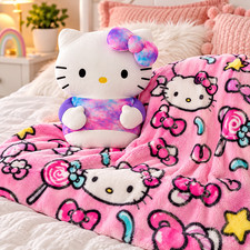 Hello Kitty Sweetest Surprise Cloud Pillow Throw Blanket Set 40x50 Sanrio NWT