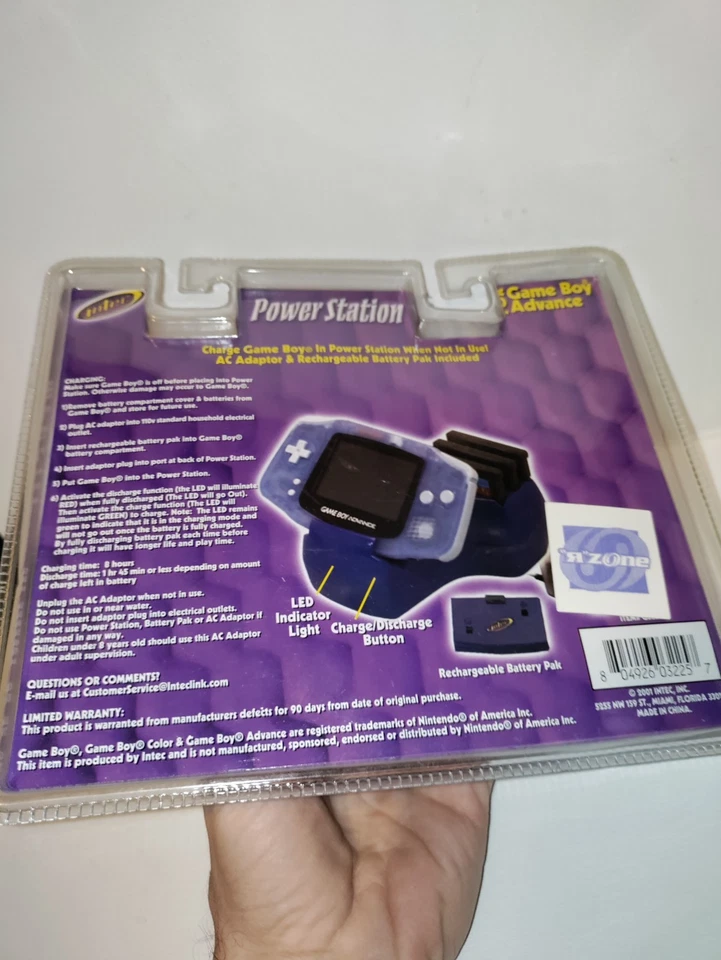 Game Boy Advance Power Station Translucent Purple Glacier Intec NEW Vintage - Image 2 of 4