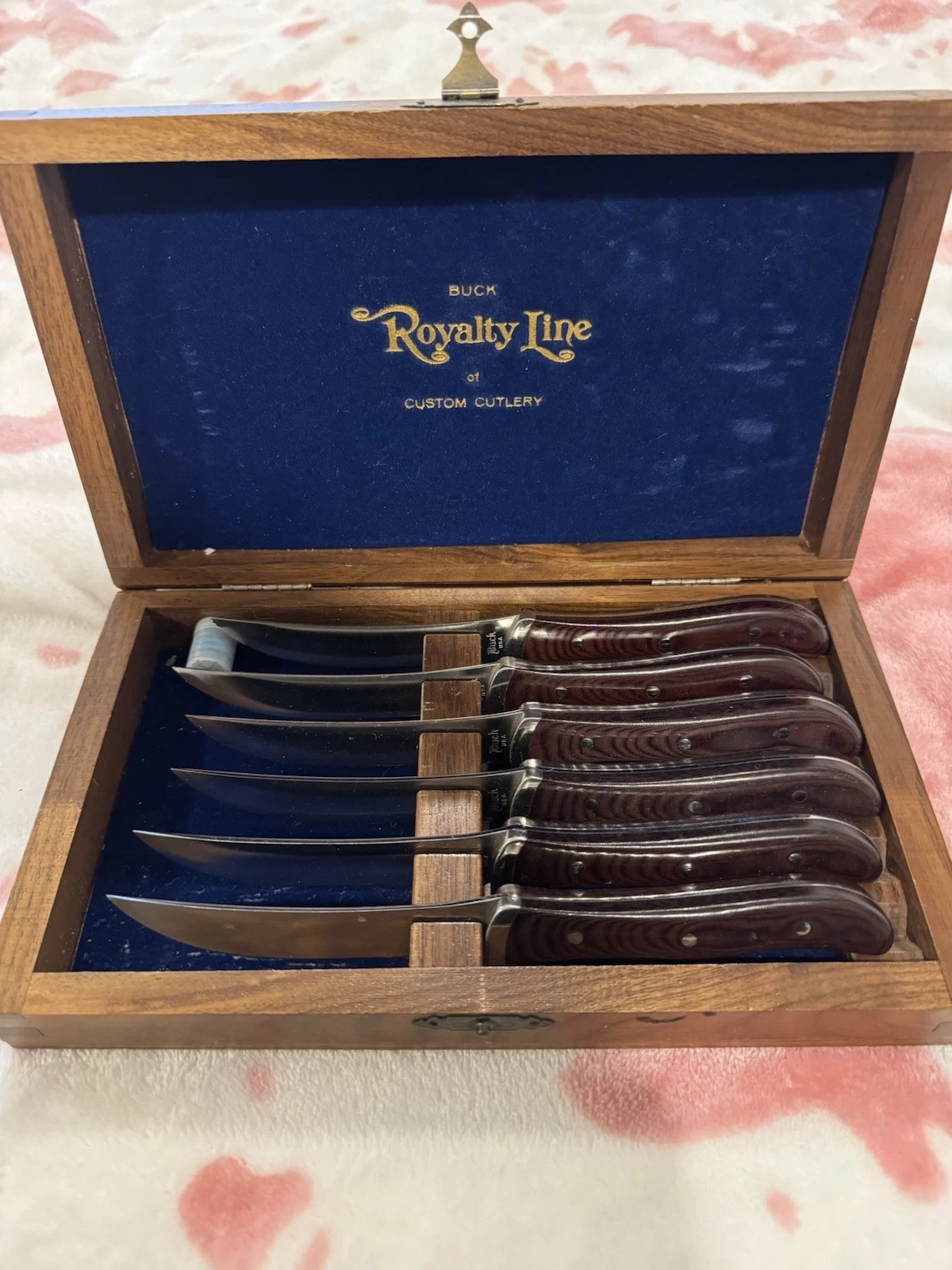 BUCK KNIFE ROYALTY LINE STEAK KNIVES SET USA RARE! 1967-1972