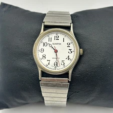 Quartex Silver Tone Stainless Steel Women’s Watch Working New Battery