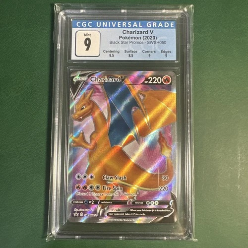 CGC 9 Mint Charizard V SWSH050 Black Star Promo 2020 Champions Path ETB