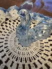Vintage Fenton Miniature Rooster Blue Iridescent art glass figurine