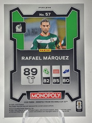 2026 Prizm Monopoly FIFA World Cup Rafael Marquez #57 Green Wave