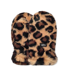 NWT UGG TODDLER FAUX FUR MITTENS Natural Spotty 2-4 YRS NEW 