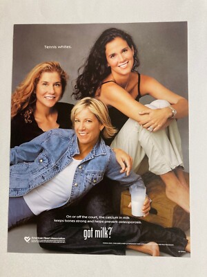 GOT MILK? SELES, EVERET-LLOYD PRINT AD - Not Cut from Magazine - 8 1/2'' x 11''