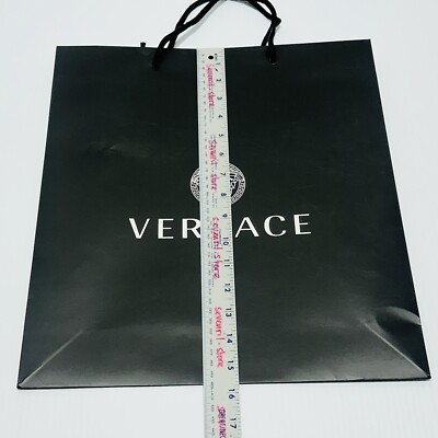Versace 16”x14”x4” Authentic Black Shopping Paper Bag Gift Tote