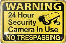 TIN SIGN new 8x12 warning security camera cctv no trespassing surveillance (B30)