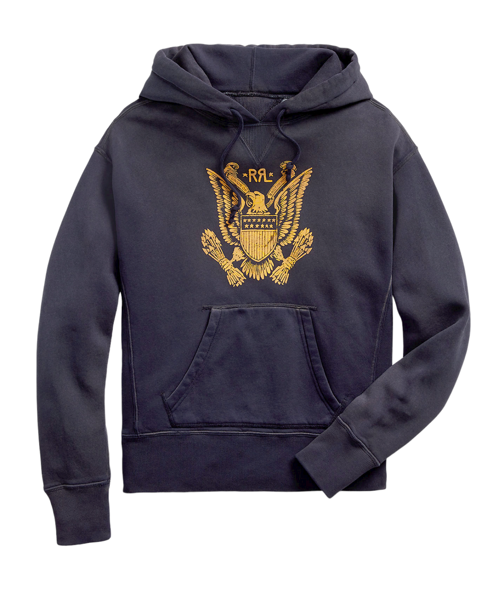 Rrl logo fleece hoodie hotsell