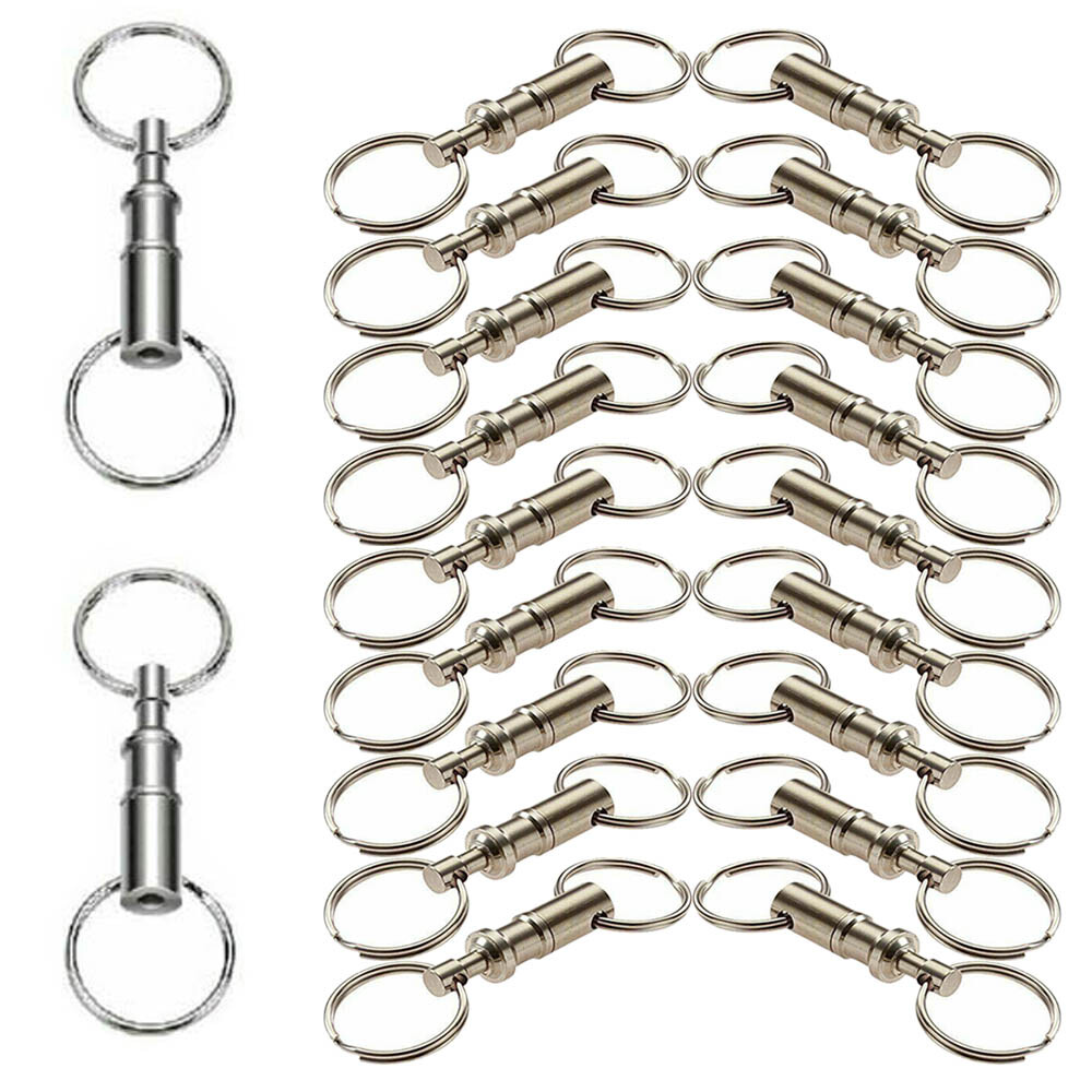 20pcs Detachable Pull Apart Quick Release Keychain Key Rings Key Chain Tool USA