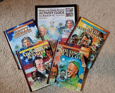 Lot of Four(4) Christian Heroes for Young Readers & Matching Activity Guide 9-12