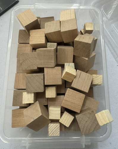 1" unfinished wood blocks cubes craft DIY educational pack of 50+