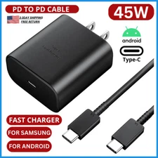 45W Super Fast Wall Charger Plug +6ft Cable USB-C for Samsung Galaxy S25 S24 S23