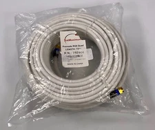 SatMaximum RG6 Coax Cable - White - Quad Shield - 75FT
