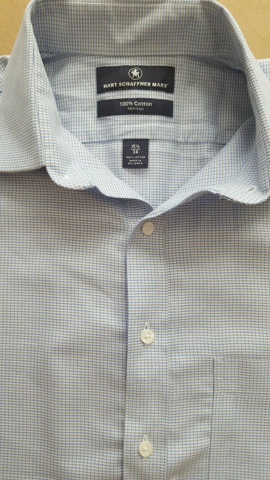 Camisa de vestir informal con botones de algodón calce regular HART SCHAFFNER MARX - 15 1/2 x 34 Foto 2 de 3