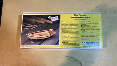 Vintage The Dinghy Model Kit Midwest Products All Wood Ship Kit 950 NEW!!
