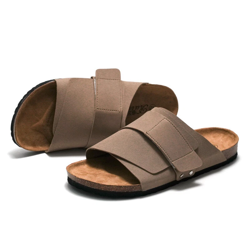 Mens Casual Wooden Sole Sandals Beach Shoes Roman Open Toe