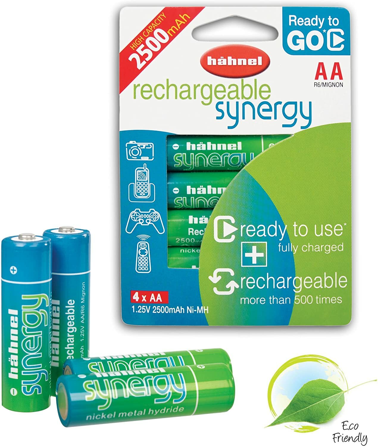 Hahnel Synergy AA 2500mAh Rechargeable Batteries (Blister Pack of 4)