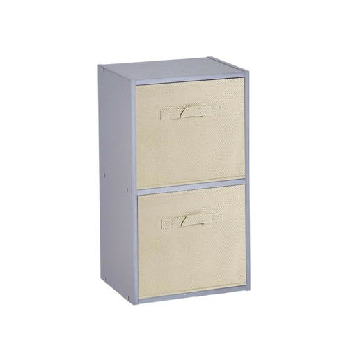 Grey Wooden Cubed Cupboard Storage Units Shelves With Drawer Insert Baskets NEW - Picture 26 of 46