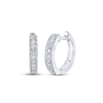 Macey Worldwide Jewelry 14K Weißgold Diamant Creolen 1/4 ct