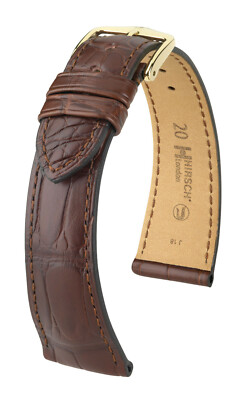 HIRSCH LONDON PREMIUM UHRENARMBAND ALLIGATOR LEDER 18, 19, 20, 22 QUICK RELEASE