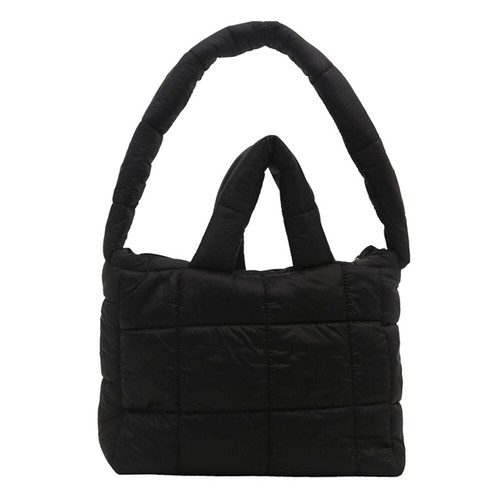 Borsa tote da donna imbottita Borsa a tracolla trapuntata tinta unita Borsa da p - Foto 12 di 27