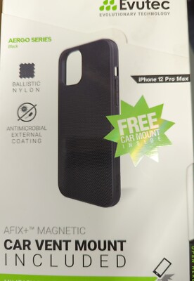 Evutec iPhone 12 Pro Max Hülle mit Autohalterung und eingebauten Metalleinsätzen. 