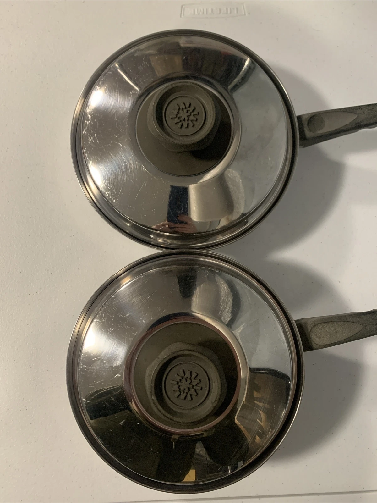 Lustre Craft Set Of 2 Pots Pans With Lids T304 Stainless Steel USA 4 Pieces