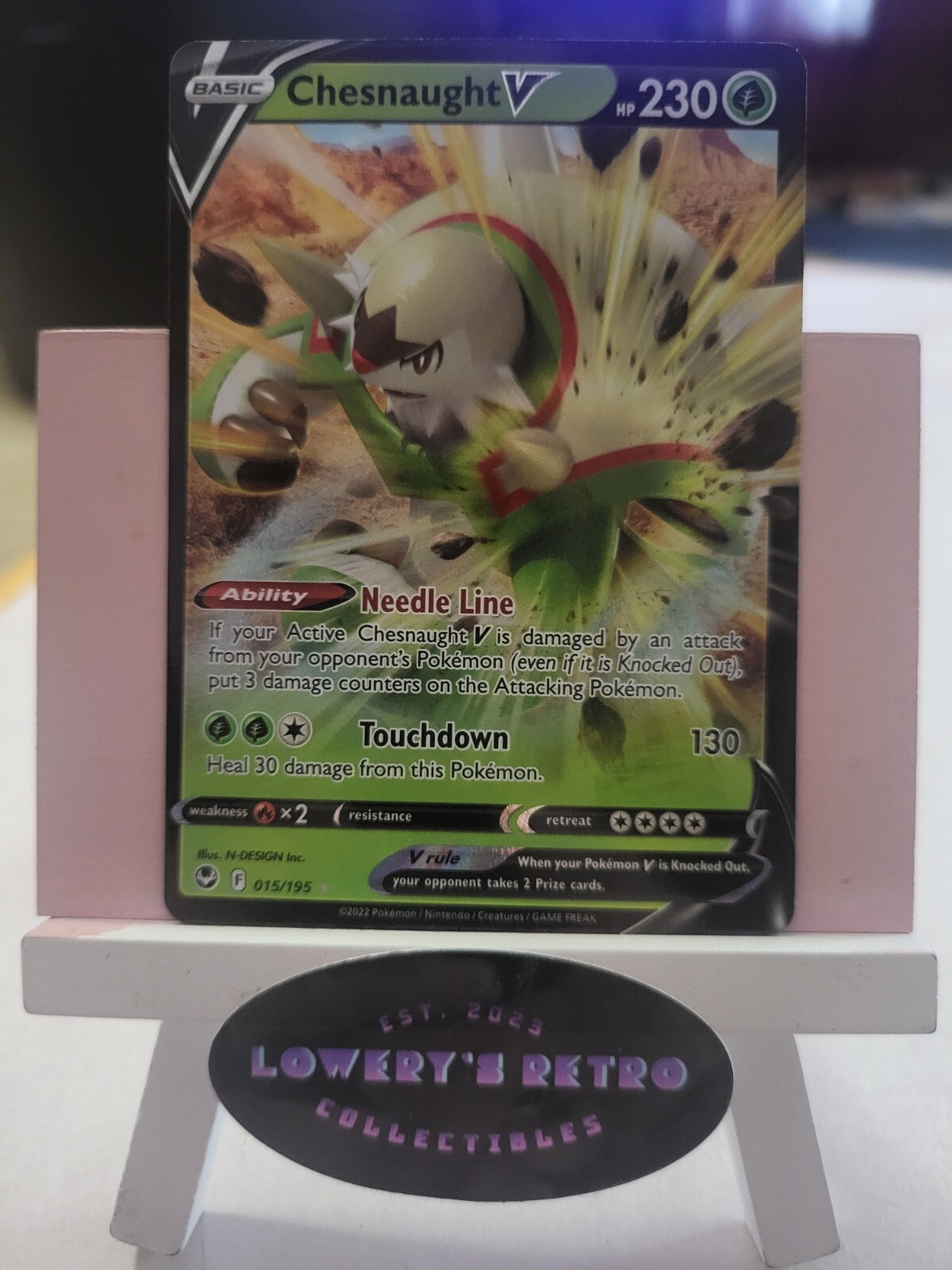 Chesnaught V 15/195 Pokemon Card TCG Silver Tempest