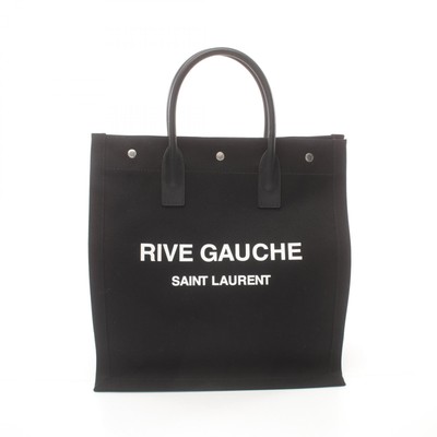 SAINT LAURENT RIVE GAUCHE Tote Bag 632539FAAVR1070 Canvas Leder Schwarz Weiß