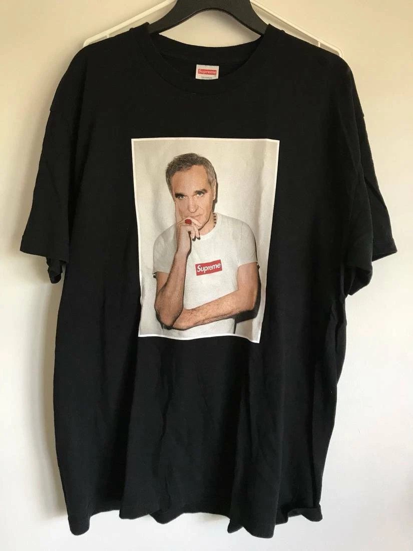 T shirt photo logo Supreme S/S 16 Morrissey noir taille grande 