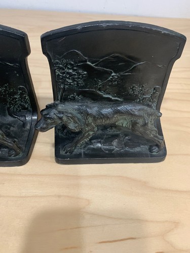 Vintage L.V.Aronson 1923 Cast Metal Pointer Setter hunting Dog Book Ends - Bild 2 von 12