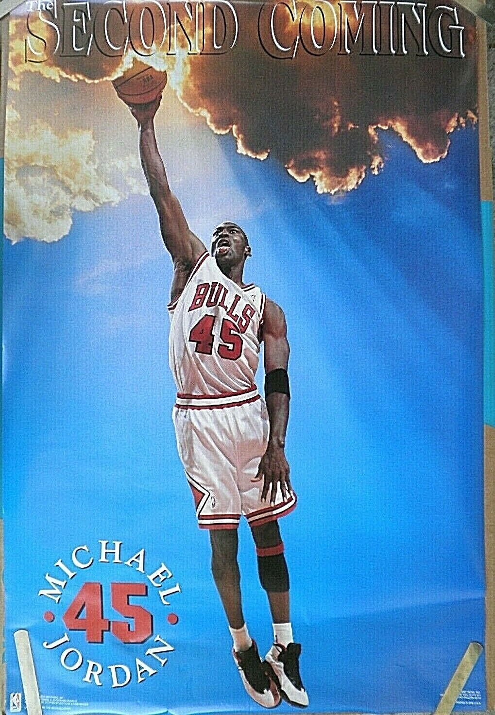 RARE MICHAEL JORDAN SECOND COMING BULLS NBA 1995 VINTAGE ORIG COSTACOS  POSTER | eBay