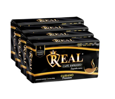 Cafe Real /Espresso Coffee 10 oz Latin Style Pack 4