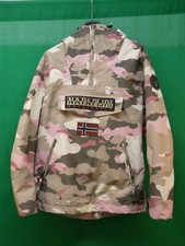 Napapijri Geographic Brown / Pink Camo Pull Over 1/4 Zip Jacket  Size Xs Used